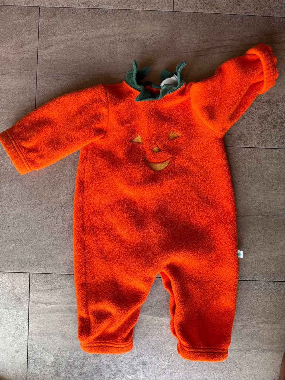 Orange Pumpkin Fleece Baby One-Piece